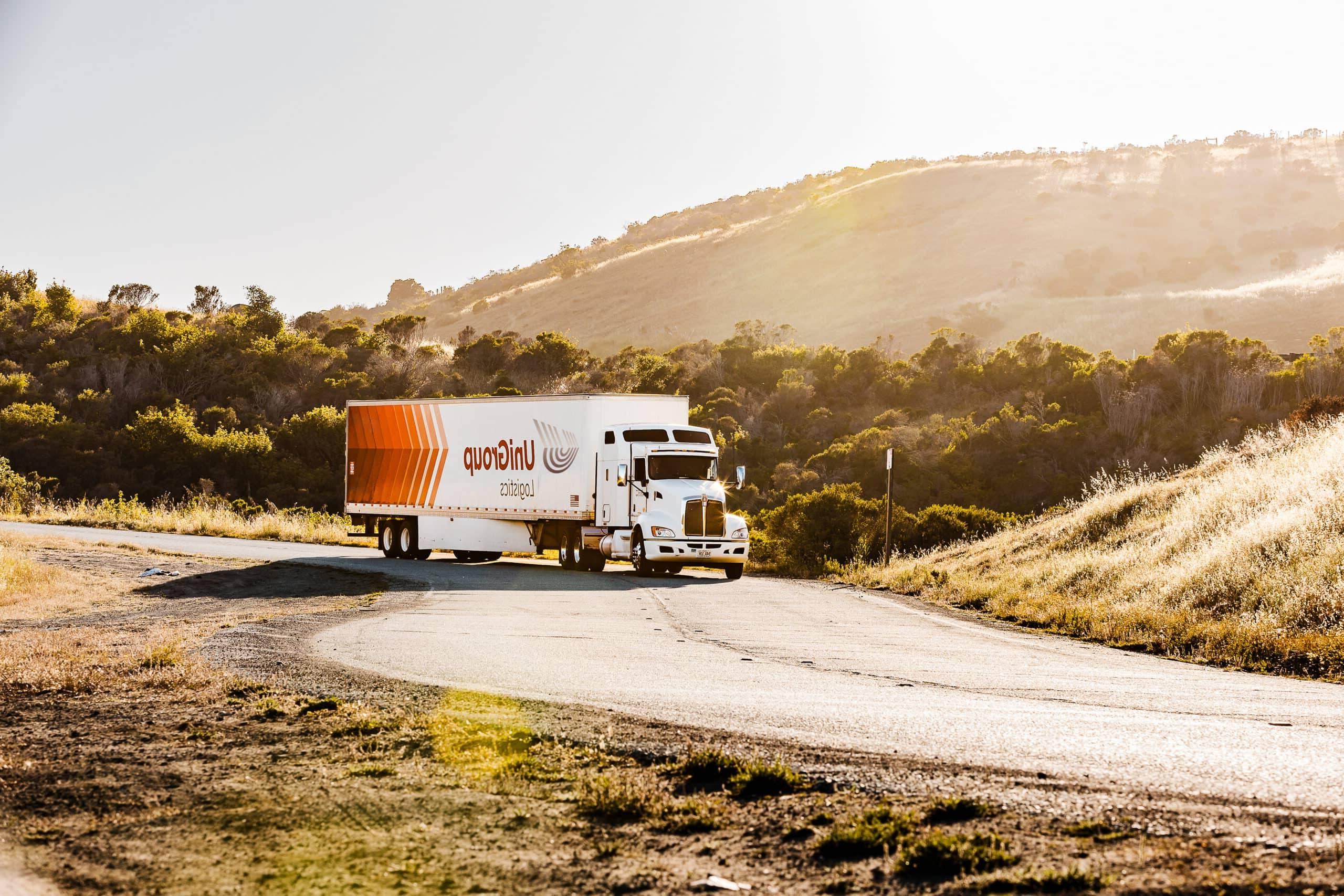 logistics truck on the road